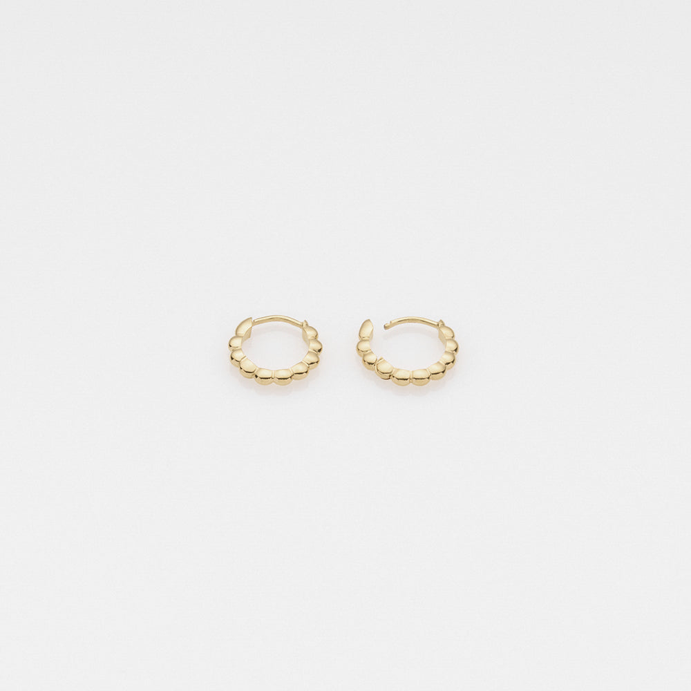 Tiny Treasures puff σκουλαρίκια huggies κίτρινο χρυσό 14Κ