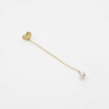 Sea & Sun pearl & heart σκουλαρίκι tall κίτρινο χρυσό 14Κ