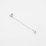 Sea & Sun pearl & heart σκουλαρίκι tall ασημί