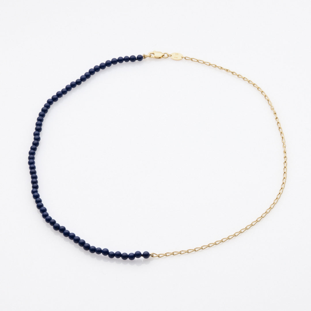 Half & Half lapis lazuli κολιέ κίτρινο χρυσό 14Κ