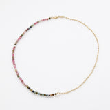 Half & Half tourmaline κολιέ κίτρινο χρυσό 14Κ