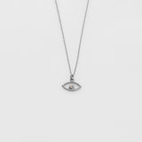 Aye κολιέ λευκό χρυσό 14Κ με διαμάντι