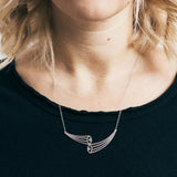 Aye διπλό κολιέ ασημί