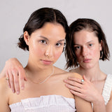 Free the Pearls half and half κολιέ κίτρινο χρυσό 14Κ