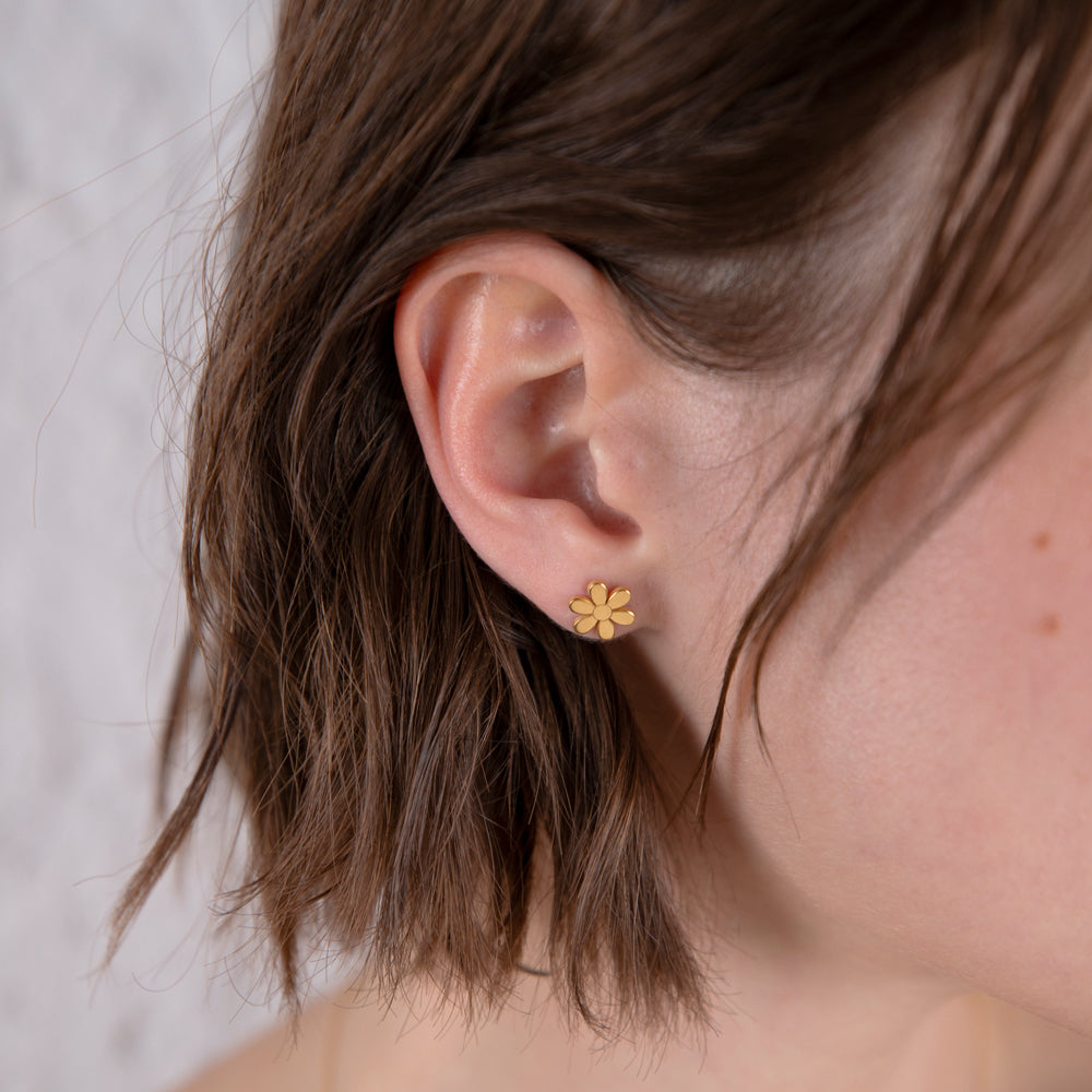 2021 Toy daisy σκουλαρίκια κίτρινο χρυσό 14Κ