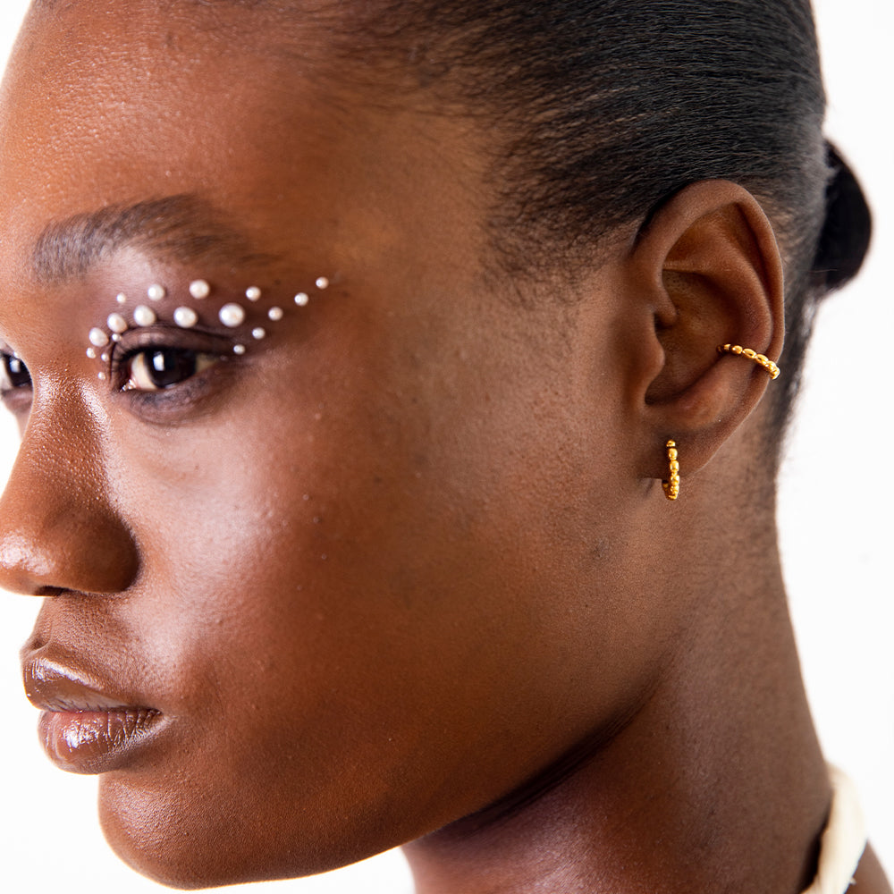 Tiny Treasures puff σκουλαρίκι cuff χρυσό