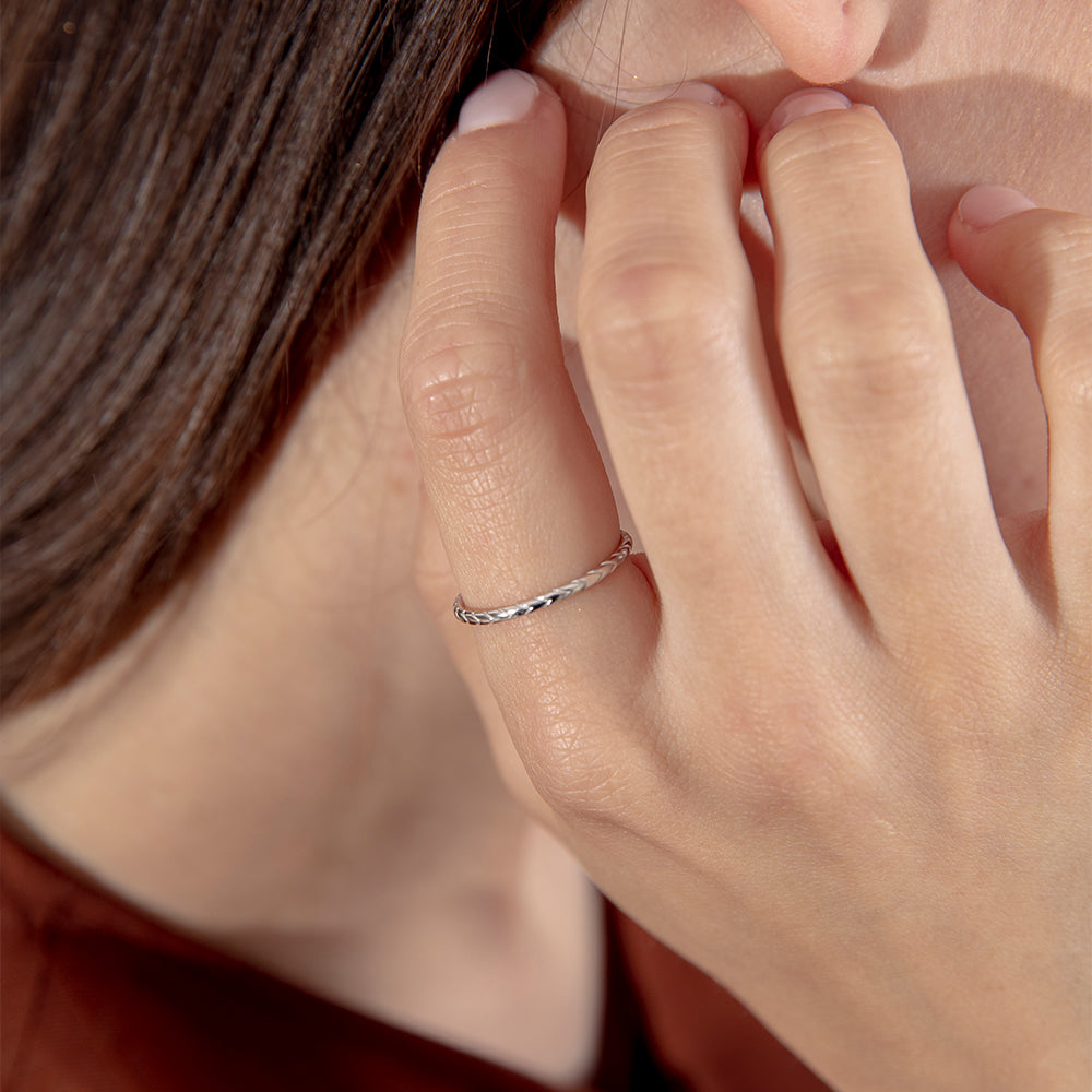 Tiny Treasures snakeskin δαχτυλίδι ασημί